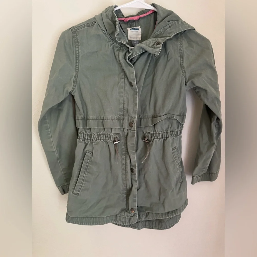 Old‎ Navy Kids girls Olive Hooded Raincoat